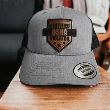 Certified OSHA Violator Leather Patch Trucker Hats - Classic Colors